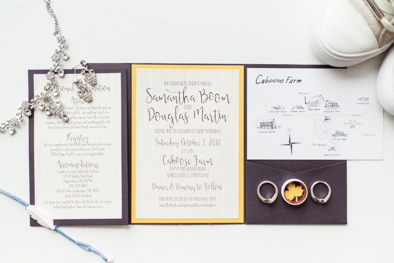 Wedding Photographers in Maryland Caboose Farm Frederick Invitation Suite