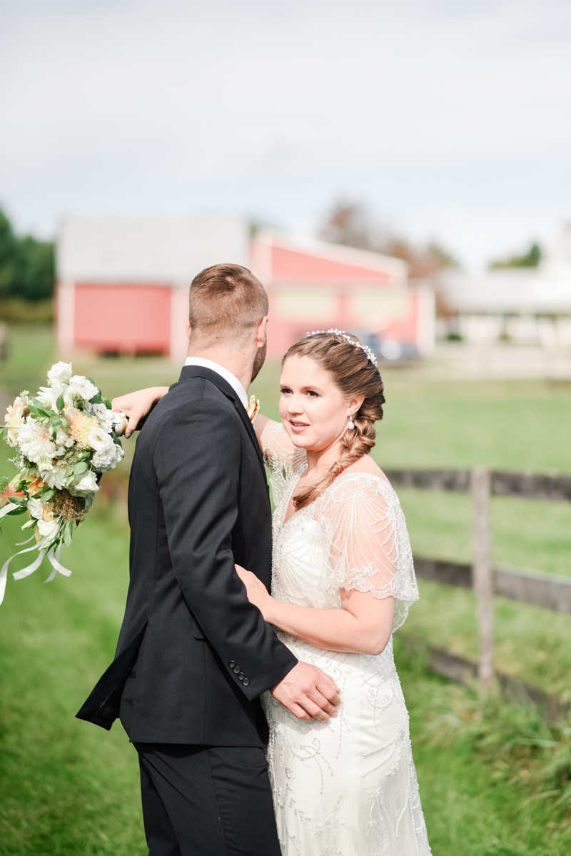 Wedding Photographers in Maryland Mount Airy Backyard October