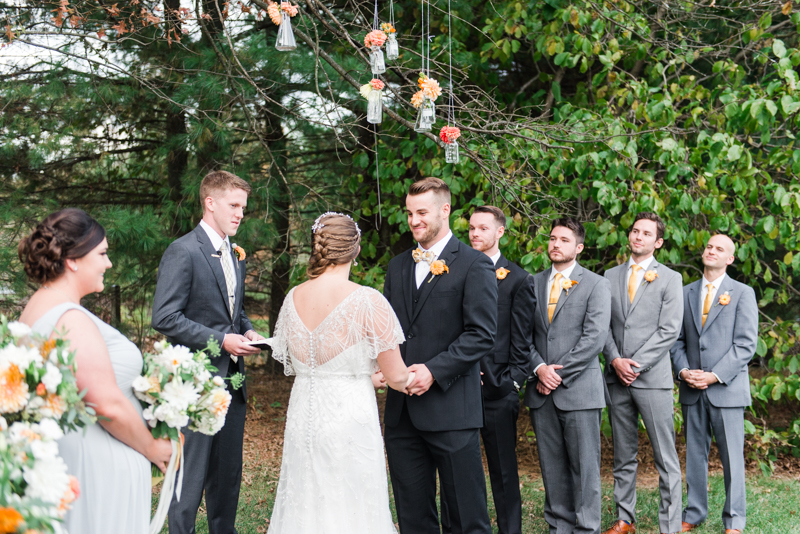 Wedding Photographers in Maryland Mount Airy Backyard October