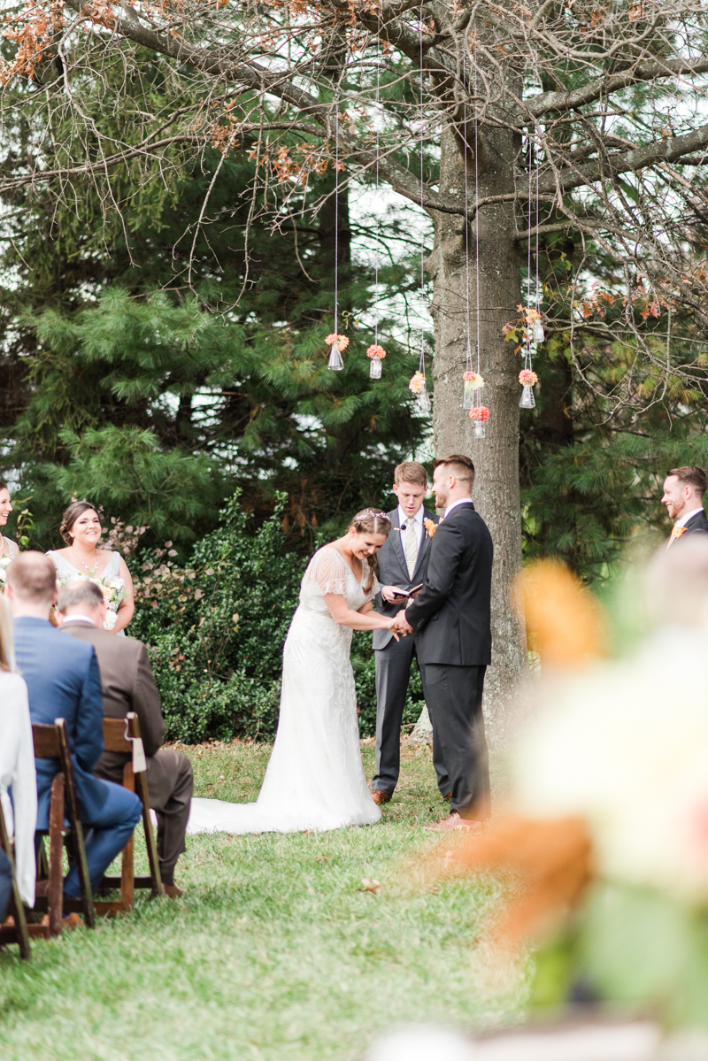 Wedding Photographers in Maryland Mount Airy Backyard October