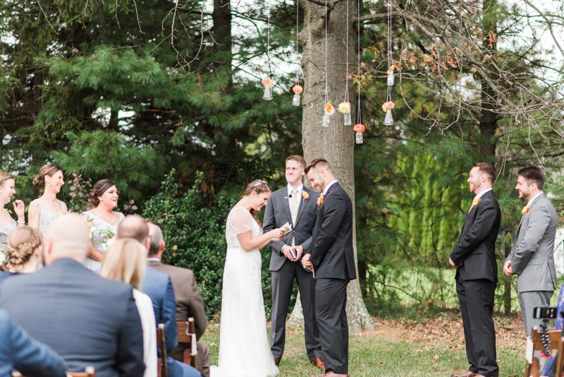 Wedding Photographers in Maryland Mount Airy Backyard October