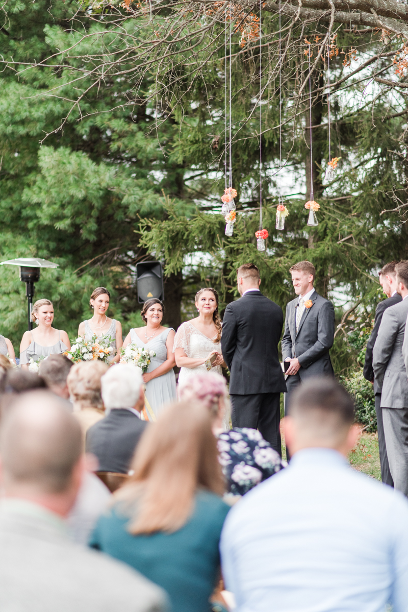 Wedding Photographers in Maryland Mount Airy Backyard October