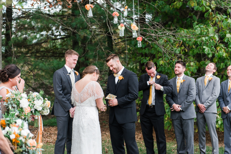 Wedding Photographers in Maryland Mount Airy Backyard October