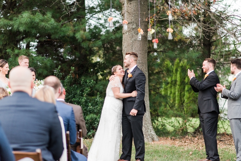 Wedding Photographers in Maryland Mount Airy Backyard October