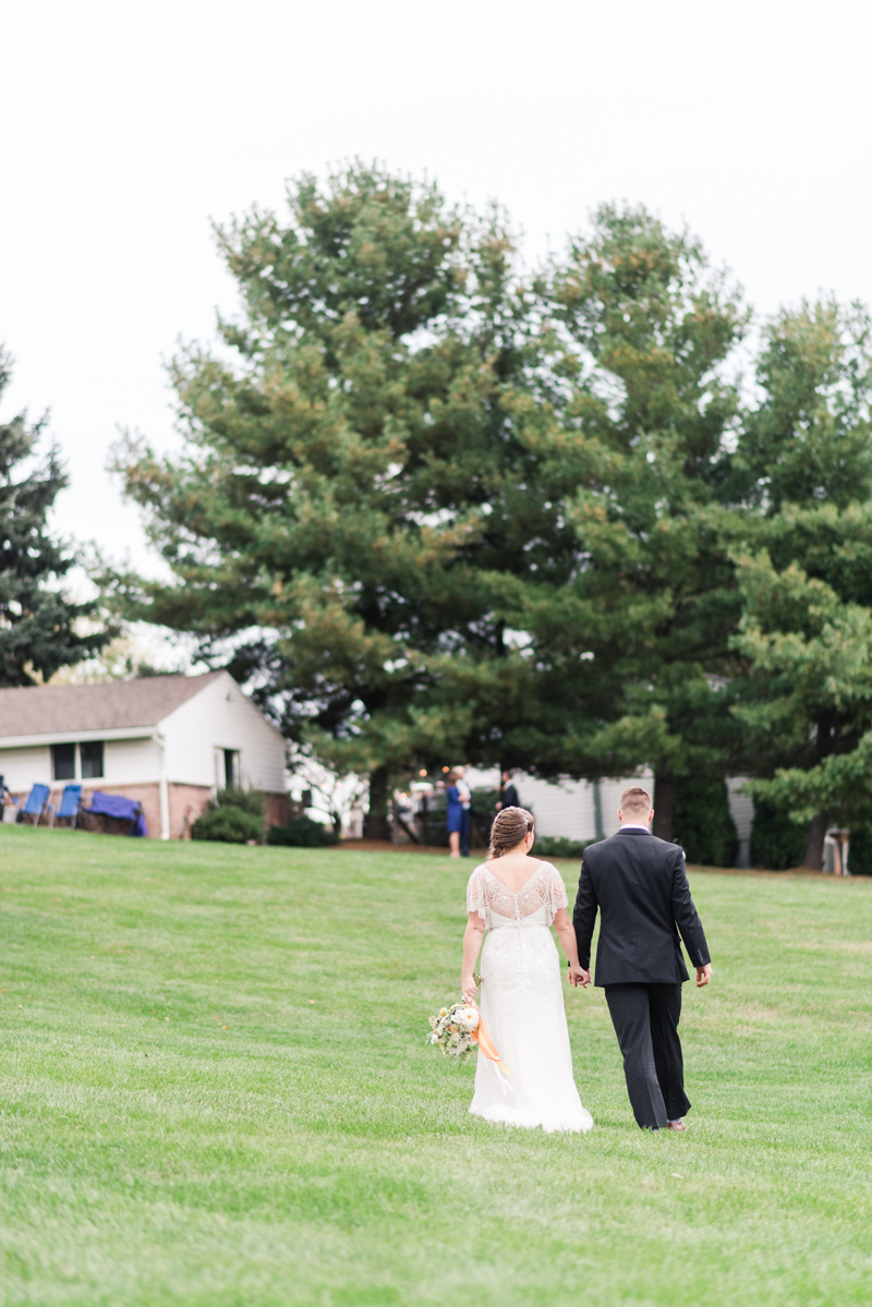 Wedding Photographers in Maryland Mount Airy Backyard October