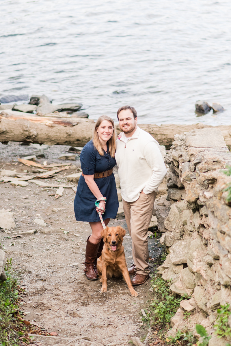 Wedding Photographers in Maryland Susquehanna State Park Engagement Session Sunset Dog