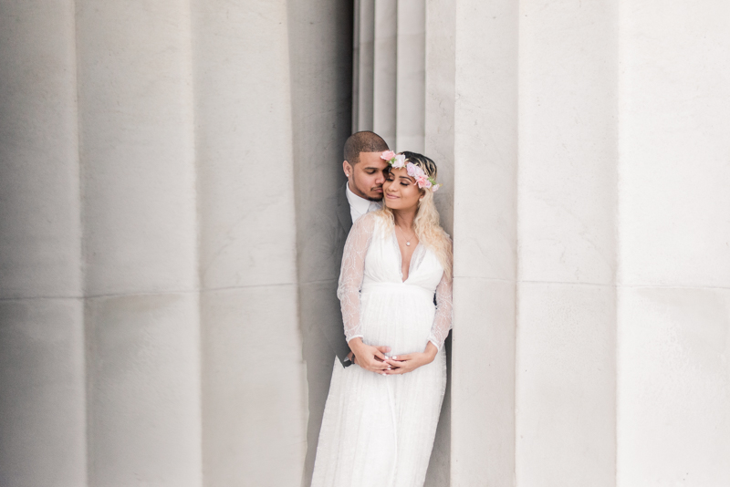 Wedding Photographers in Maryland Washington DC Maternity Session Lincoln Memorial