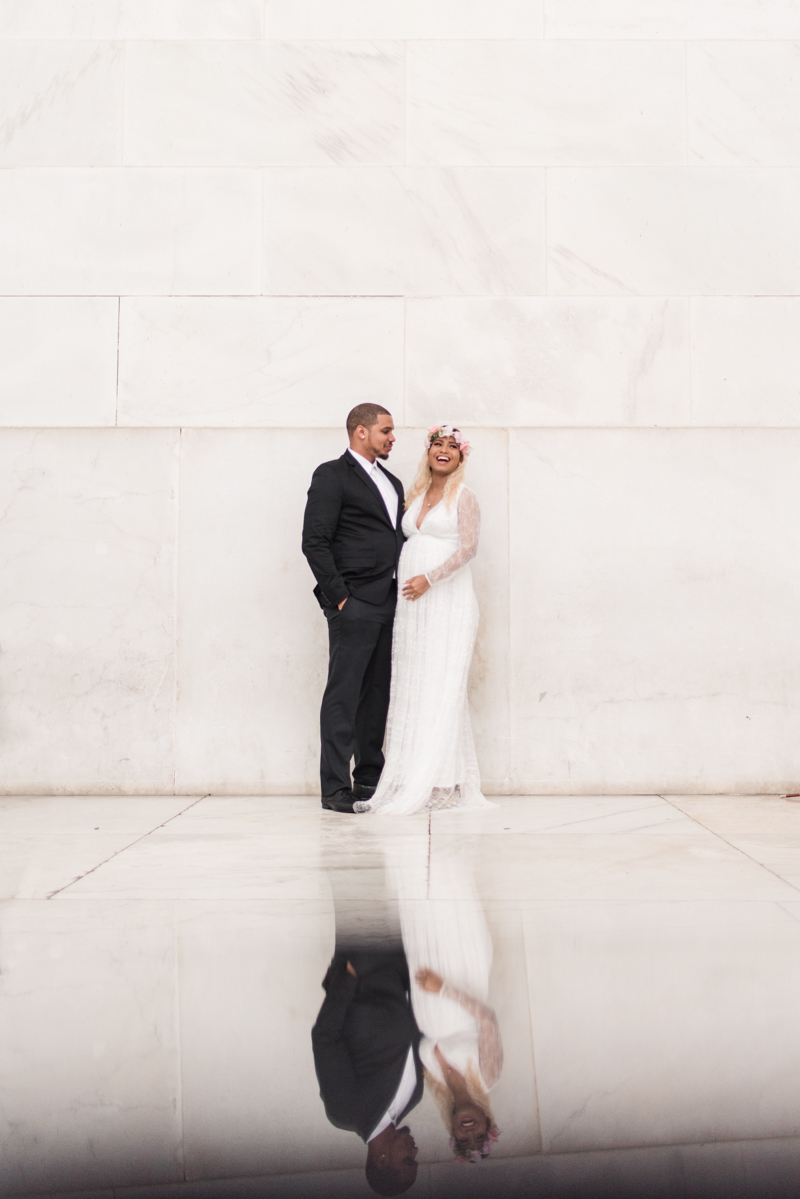 Wedding Photographers in Maryland Washington DC Maternity Session Lincoln Memorial