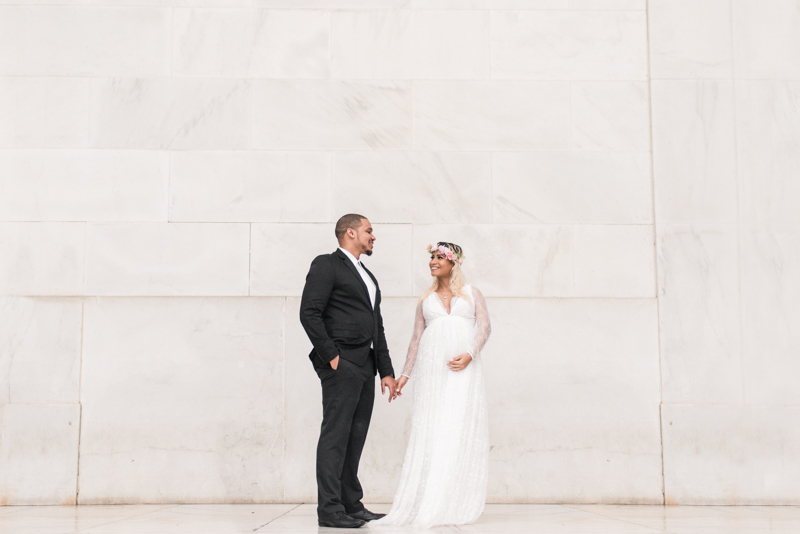 Wedding Photographers in Maryland Washington DC Maternity Session Lincoln Memorial