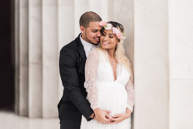 Wedding Photographers in Maryland Washington DC Maternity Session Lincoln Memorial