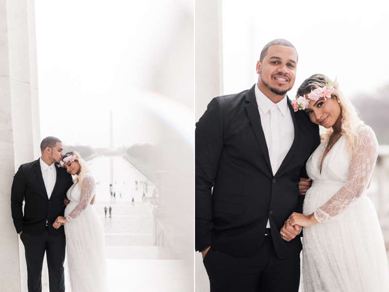 Wedding Photographers in Maryland Washington DC Maternity Session Lincoln Memorial