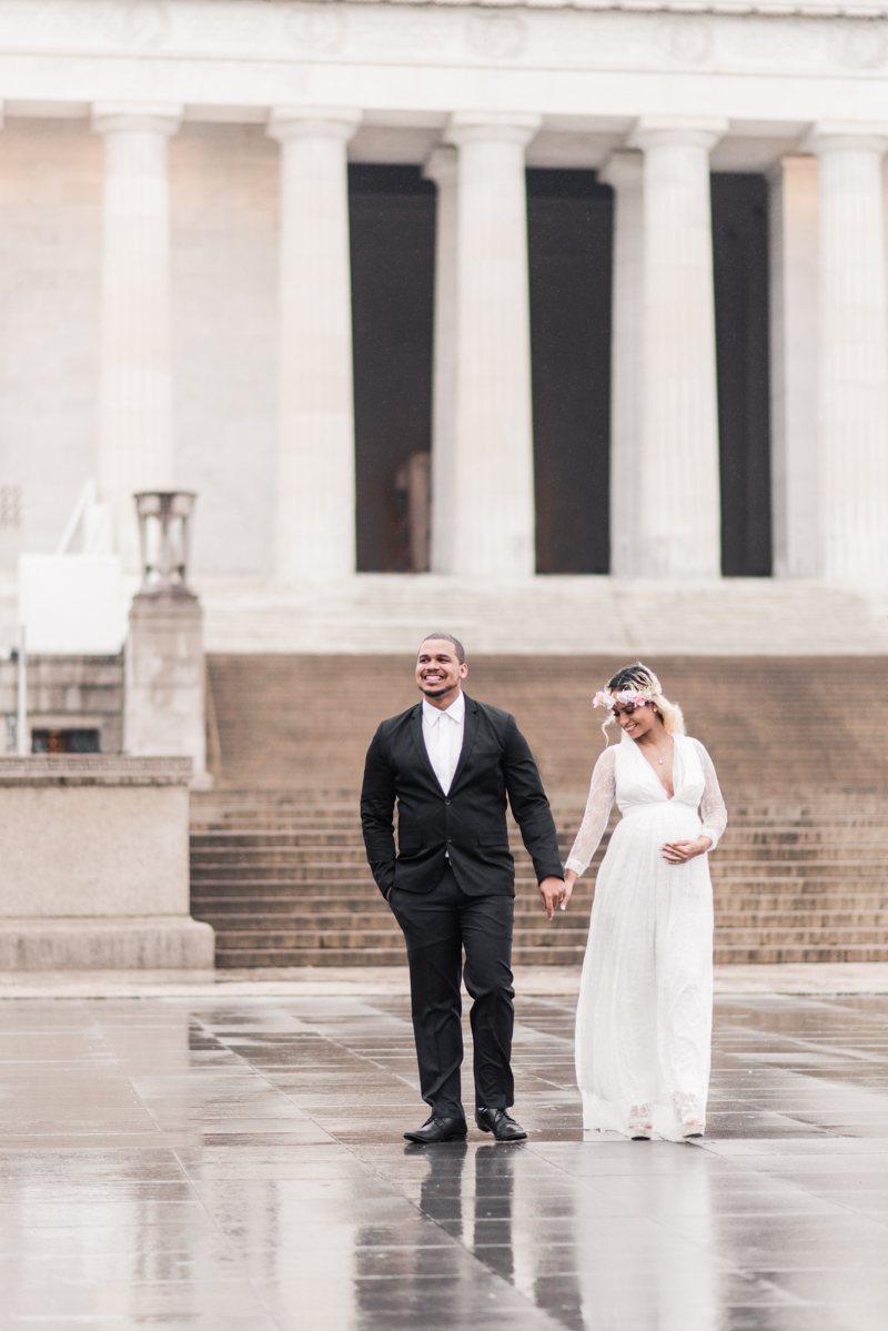 Wedding Photographers in Maryland Washington DC Maternity Session Lincoln Memorial