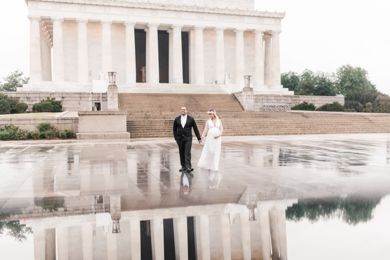 Wedding Photographers in Maryland Washington DC Maternity Session Lincoln Memorial