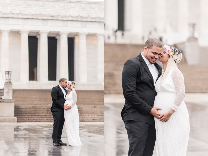 Wedding Photographers in Maryland Washington DC Maternity Session Lincoln Memorial