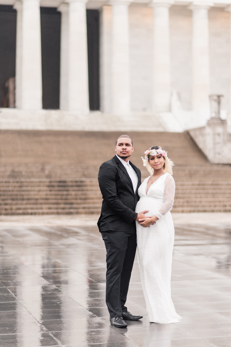 Wedding Photographers in Maryland Washington DC Maternity Session Lincoln Memorial