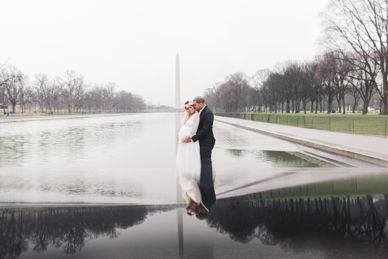 Wedding Photographers in Maryland Washington DC Maternity Session Lincoln Memorial