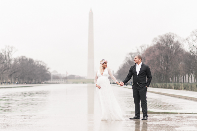 Wedding Photographers in Maryland Washington DC Maternity Session Lincoln Memorial