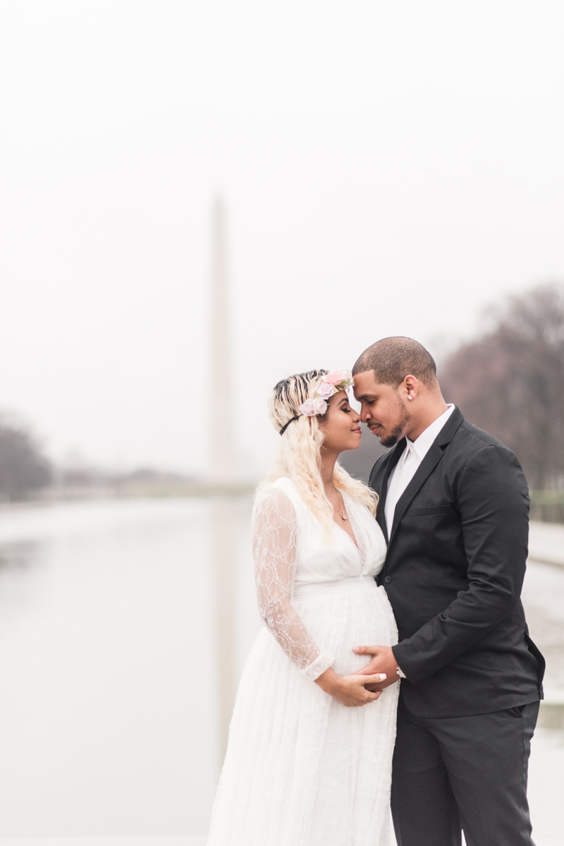 Wedding Photographers in Maryland Washington DC Maternity Session Lincoln Memorial