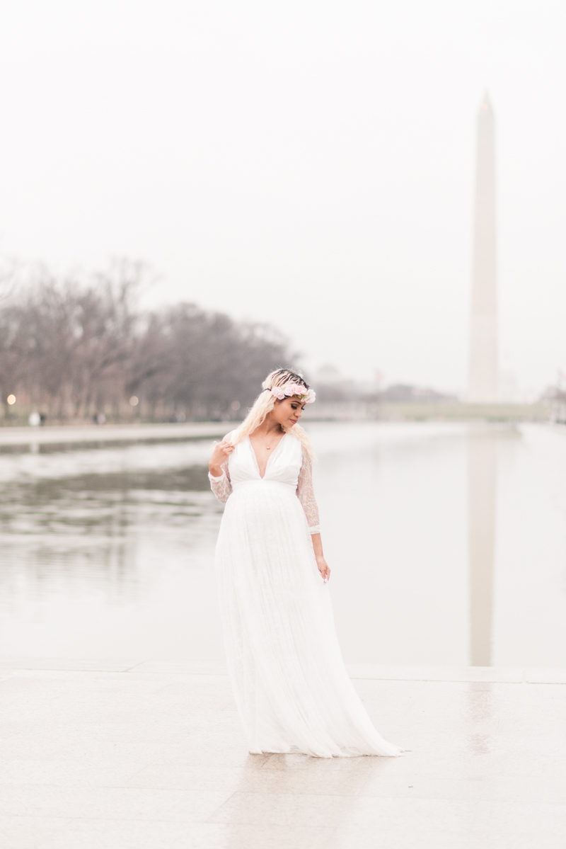 Wedding Photographers in Maryland Washington DC Maternity Session Lincoln Memorial