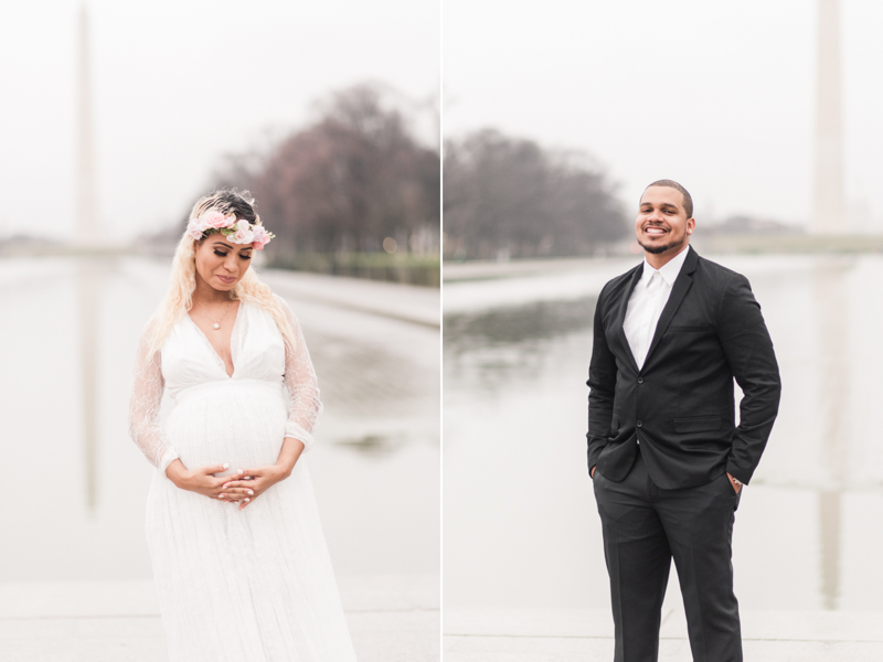 Wedding Photographers in Maryland Washington DC Maternity Session Lincoln Memorial