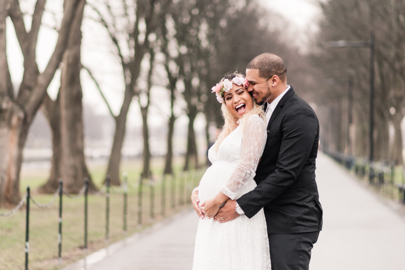 Wedding Photographers in Maryland Washington DC Maternity Session Lincoln Memorial