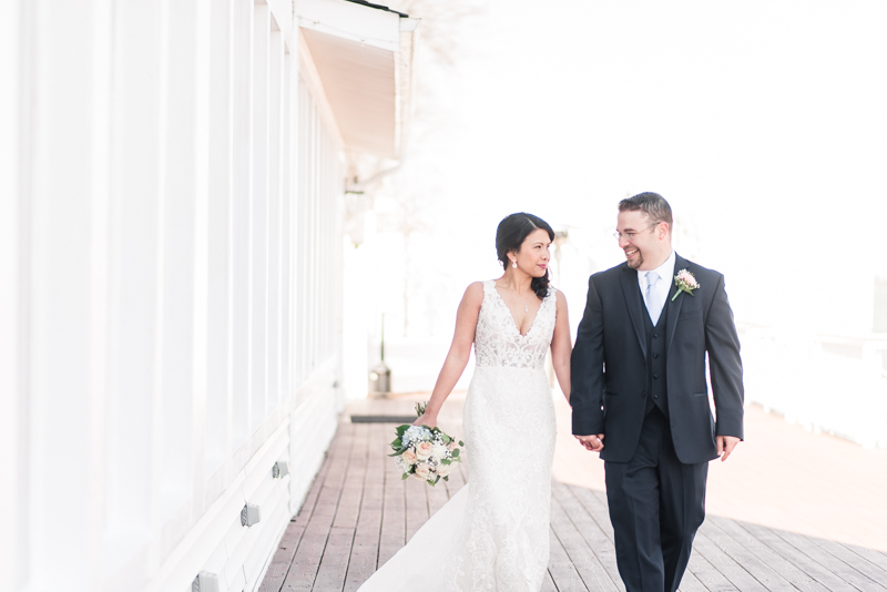 Wedding Photographers in Maryland Celebrations at the Bay Spring Bride and Groom