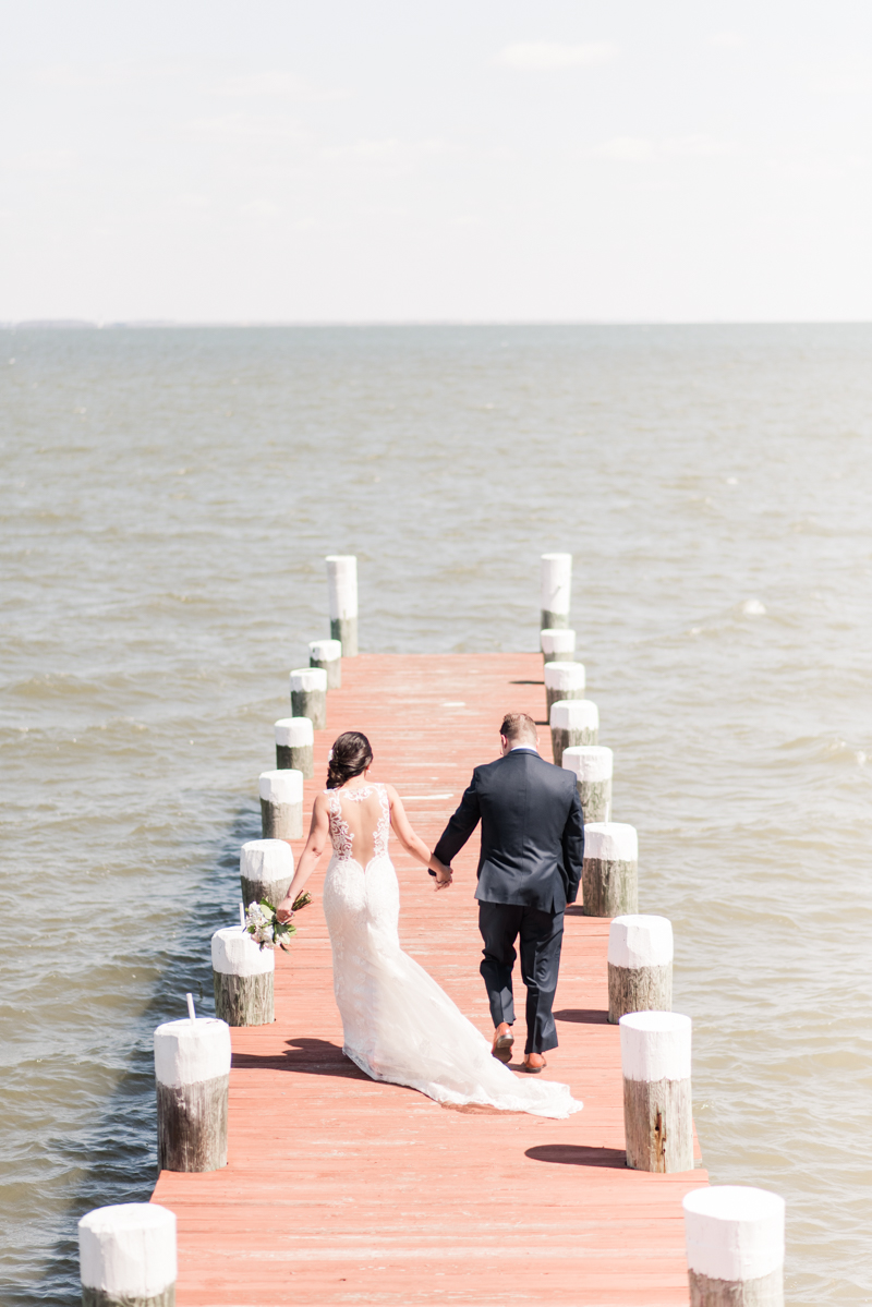 Wedding Photographers in Maryland Celebrations at the Bay Spring Bride and Groom