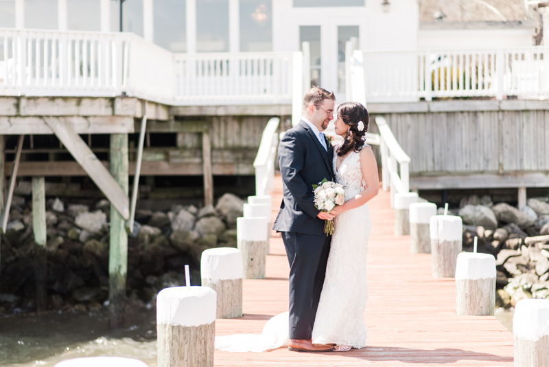 Wedding Photographers in Maryland Celebrations at the Bay Spring Bride and Groom