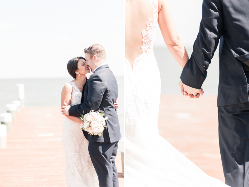 Wedding Photographers in Maryland Celebrations at the Bay Spring Bride and Groom