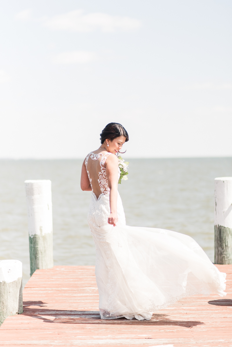 Wedding Photographers in Maryland Celebrations at the Bay Spring Bride and Groom