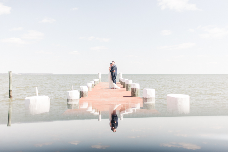 Wedding Photographers in Maryland Celebrations at the Bay Spring Bride and Groom