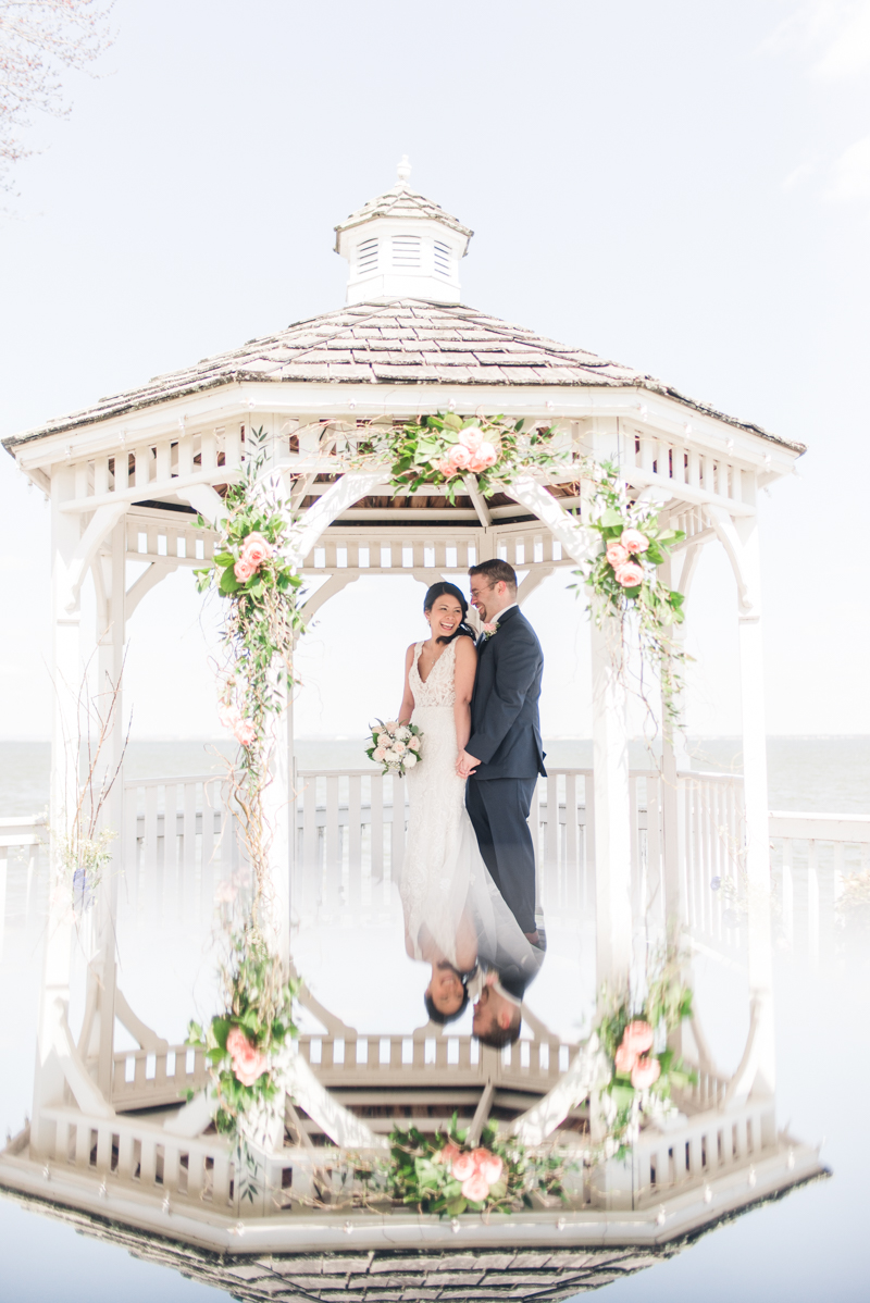 Wedding Photographers in Maryland Celebrations at the Bay Spring Bride and Groom