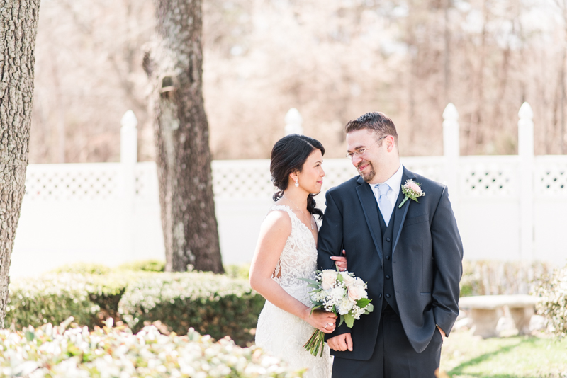 Wedding Photographers in Maryland Celebrations at the Bay Spring Bride and Groom