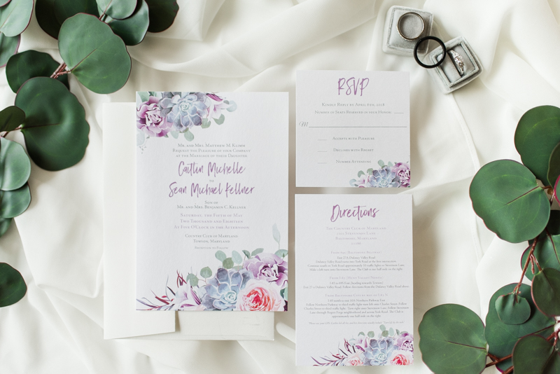 wedding photographers in Maryland Country Club of Maryland Invitation