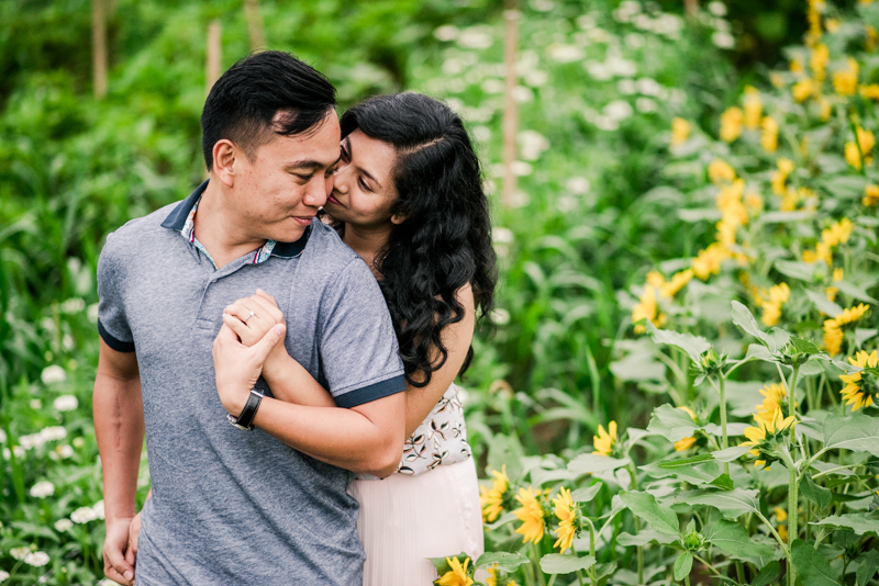 Wedding Photographers in Maryland Butterbee Farm Engagement Baltimore Flower Fields