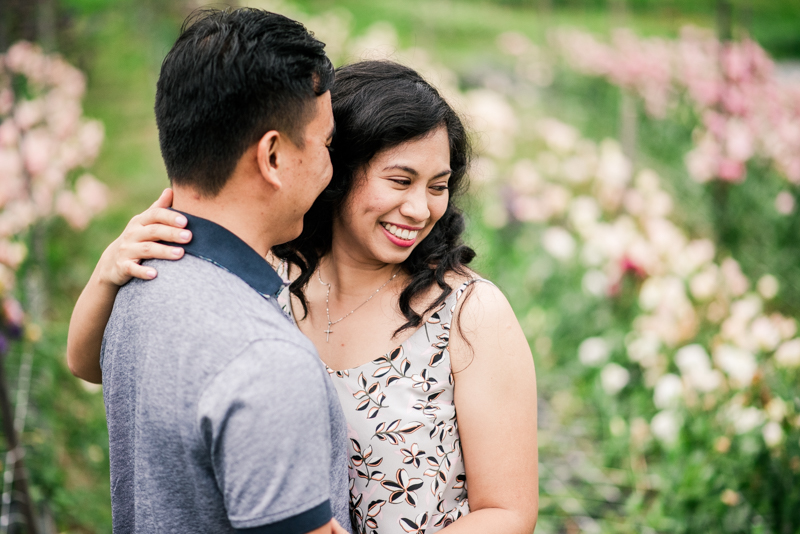 Wedding Photographers in Maryland Butterbee Farm Engagement Baltimore Flower Fields