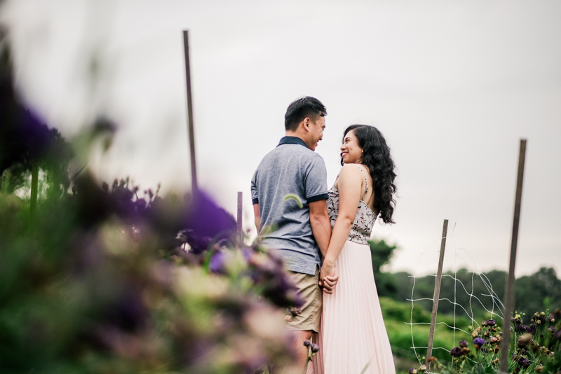 Wedding Photographers in Maryland Butterbee Farm Engagement Baltimore Flower Fields