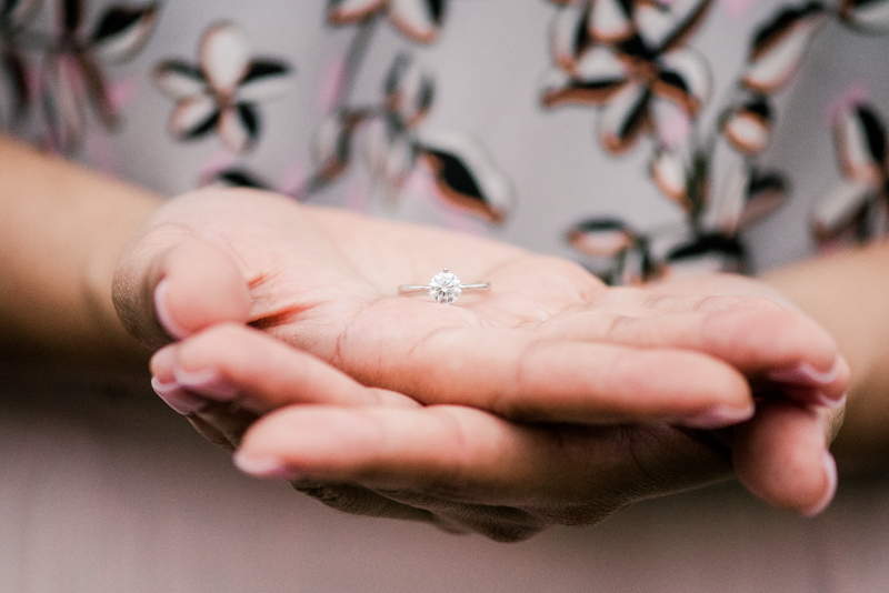 Wedding Photographers in Maryland Butterbee Farm Engagement Baltimore Flower Fields Ring