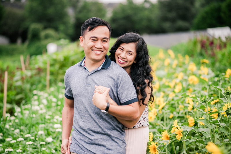 Wedding Photographers in Maryland Butterbee Farm Engagement Baltimore Sunflower Fields