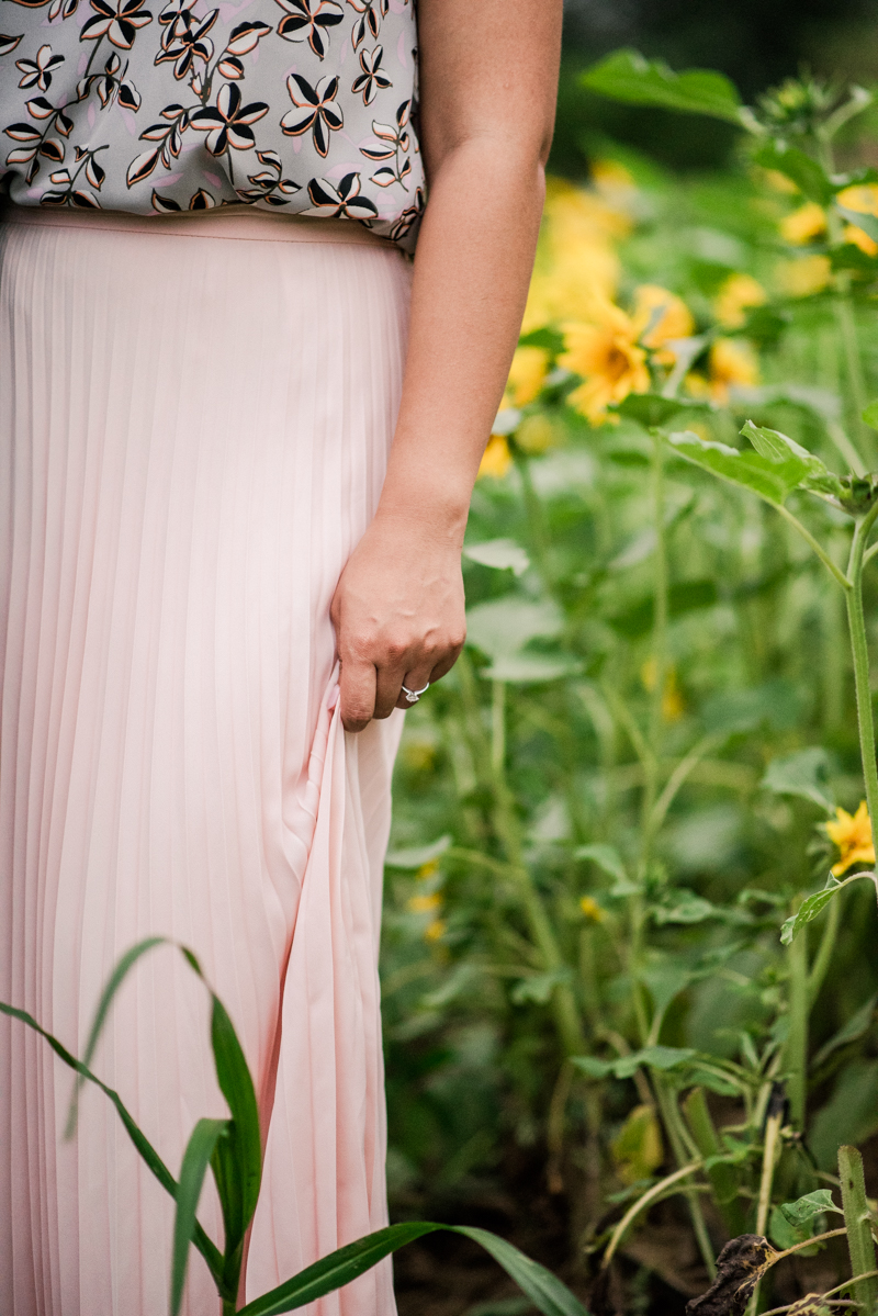 Wedding Photographers in Maryland Butterbee Farm Engagement Baltimore Sunflower Fields