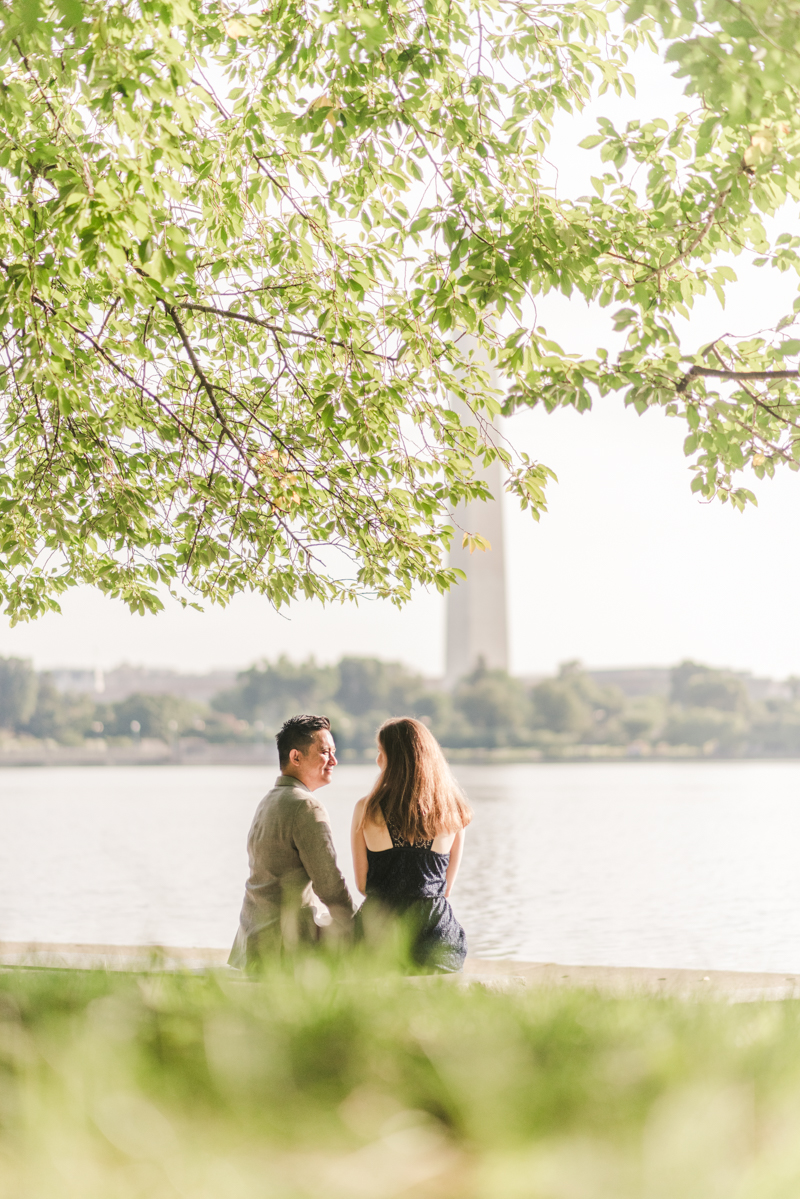 Maryland Wedding Photographers Washington DC Sunrise Engagement Session Tidal Basin