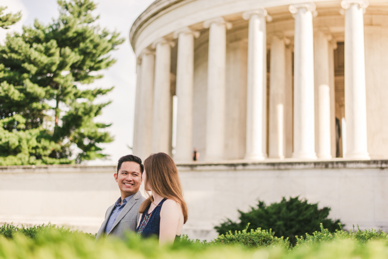 Maryland Wedding Photographers Washington DC Sunrise Engagement Session Jefferson Memorial