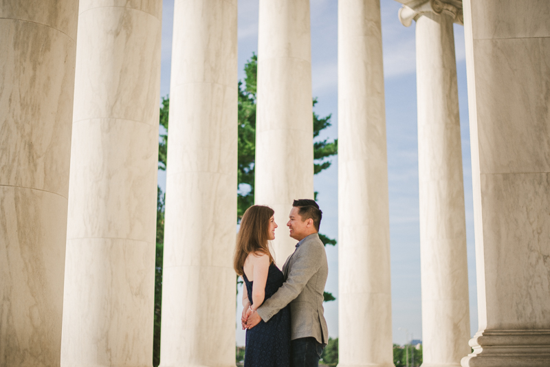 Maryland Wedding Photographers Washington DC Sunrise Engagement Session Jefferson Memorial