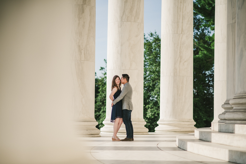 Maryland Wedding Photographers Washington DC Sunrise Engagement Session Jefferson Memorial