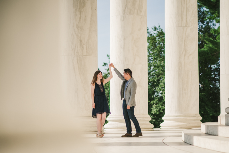 Maryland Wedding Photographers Washington DC Sunrise Engagement Session Jefferson Memorial