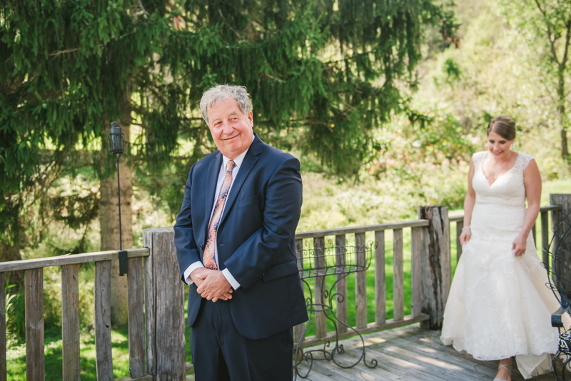 Chanteclaire Farm Wedding Photographer Friendsville Maryland father daughter first look