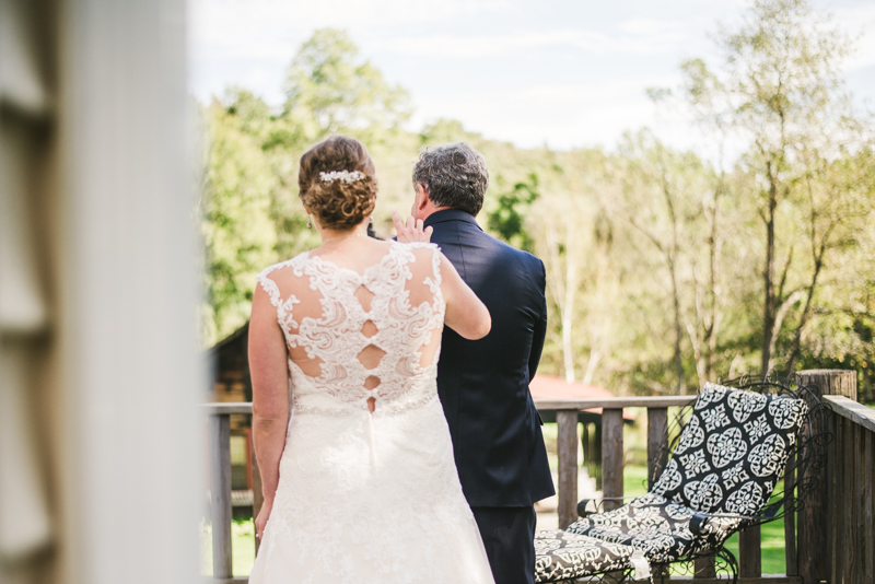 Chanteclaire Farm Wedding Photographer Friendsville Maryland father daughter first look