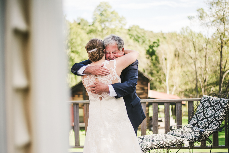 Chanteclaire Farm Wedding Photographer Friendsville Maryland father daughter first look