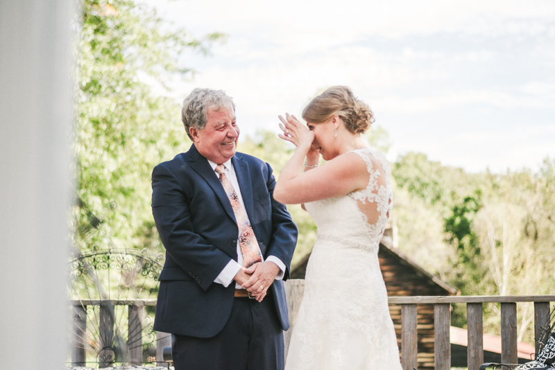 Chanteclaire Farm Wedding Photographer Friendsville Maryland father daughter first look