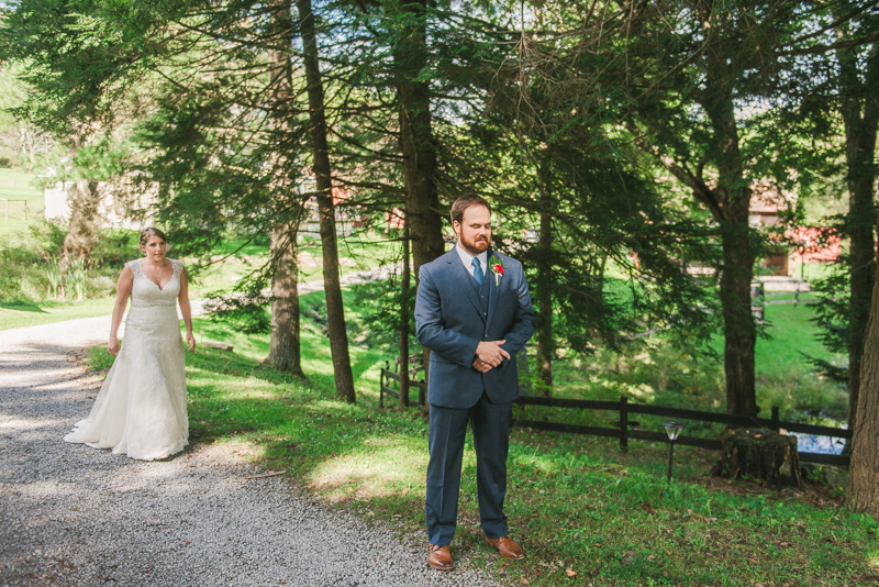 Chanteclaire Farm Wedding Photographer Friendsville Maryland First Look